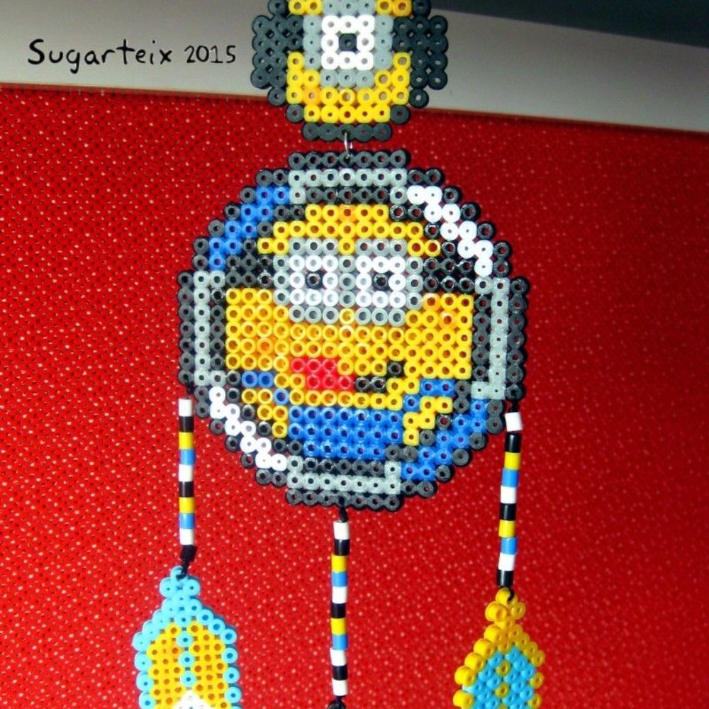 Minions perler bead dreamcatcher